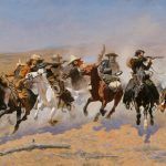 Frederic Remington, A Dash for the Timber, oil, 48 x 84.
