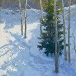 Jennifer Moses, A Snowy Harvest, oil, 24 x 18.