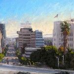 Scott Prior, Above Hollywood and Vine, oil, 12 x 24.