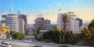 Scott Prior, Above Hollywood and Vine, oil, 12 x 24.