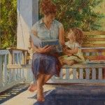 Amy Karnes, Stories on the Porch Swing, oil, 30 x 24.