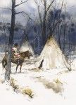 Andy Thomas, Winter Camp, watercolor 14 x 11.