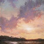 Jane Hunt, Back Bay Sunset, oil, 20 x 16.