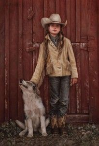 Carrie Ballantyne, Reata and the Ranch Pup, oil, 19 x 13.