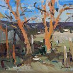 Eric Jacobsen, Barren Trees, oil, 11 x 14.