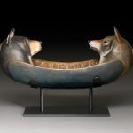 Hib Sabin, Bear Wolf Spirit Canoe, bronze, 12 x 20 x 8.