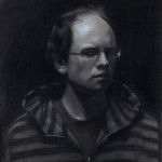 Brock Alius, Self portrait, charcoal/chalk, 14 x 18.