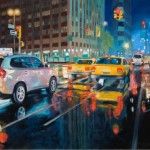 Bruce Cody, Night Light Glitter, oil, 16 x 24.