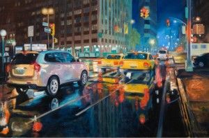 Bruce Cody, Night Light Glitter, oil, 16 x 24.