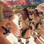 Bryan Haynes, Corn Dance, Jemez Pueblo, acrylic, 45 x 30.