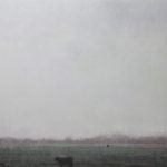 Nancy Bush, Foggy Pasture, oil, 30 x 30.