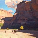Glenn Dean, Canyon Riders, oil, 24 x 30.