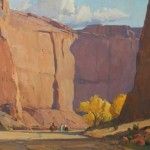 G. Russell Case, Canyon Dwellers, oil, 24 x 30.
