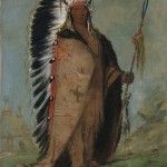George Catlin, Ee-ah-sa-pa, Black Rock, A Two Kettle Chief, oil, 29 x 24.