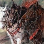 Lindsey Bittner Graham, Cavalry Heroes, oil, 25 x 32.