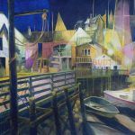 Chuck McPherson, Harbor Lights, watercolor, 22 x 30.