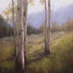 Jane Hunt, Colorado Aspens, oil, 24 x 18.