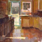 Anne Blair Brown, Cottage Kitchen, oil, 16 x 16.