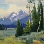 David Schwindt, Teton Aspen, oil, 8 x 10.