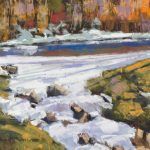 Dennis Rhoades, Winter Thaw, pastel, 11 x 14.