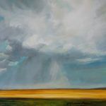 Michelle Courier, Desert Rain, acrylic, 20 x 20.