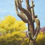Lucy Dickens, Sonoran Giant, oil, 36 x 18.