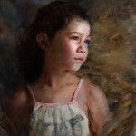 Michelle Dunaway, Portrait of Aurora, oil, 20 x 16.