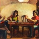 Kari Dunham, The Table, oil, 12 x 18.