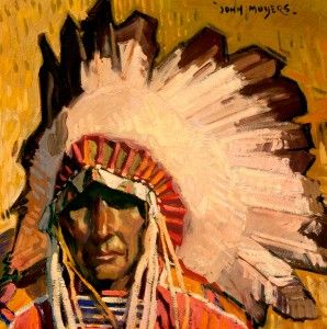 John Moyers, Eagle Feathers, oil, 12 x 12.