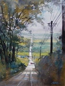 Thomas W. Schaller, Fairmont Road, Ohio, watercolor, 24 x 18.