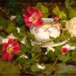 Kathy Anderson, Fall’s Late Roses, oil, 9 x 12.