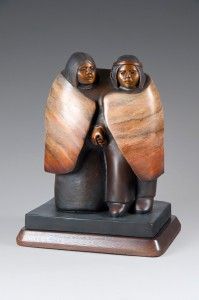 Doug Hyde, Friends and Lovers, bronze, 14 x 10 x 7.