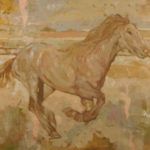 Joseph Lorusso, Full Gallop, oil, 10 x 10.
