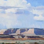 G. Russell Case, Rain Over Horse Mesa, oil, 20 x 40.