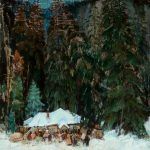 Leon Gaspard, Siberian Christmas, oil, 24 x 24. Estimate: $150,000-$250,000.