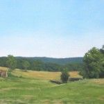 Brittany Gilbert, Maryland Fields, oil, 17 x 42.