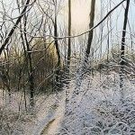 David Bottini, Glistening Mud & Snow, acrylic, 36 x 18.