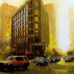 David Cheifetz, Gold at Dusk, oil painting