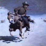 William R. Leigh, Pony Express, oil, 28 x 22. Foxley Collection.