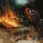 Hsin-Yao Tseng, Fire Flames, oil, 11 x 14.