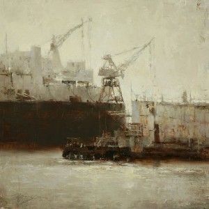 Hsin-Yao Tseng | The Cranes, oil, 14 x 14.