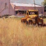 Neal Hughes, Rowena Fire Truck, oil, 14 x 18.