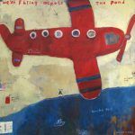Melinda K. Hall, We’re Flying Across the Pond, oil, 42 x 42.