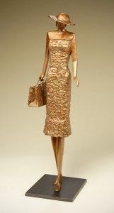 Jeannine Young, The Shopper, bronze, 22 x 7 x 6.