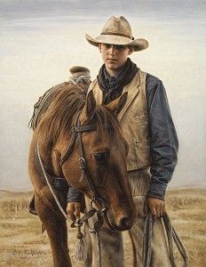 Carrie Ballantyne, Jackson Wald—Cowboy 2008, oil, 18 x 14.