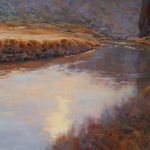 Barbara Jaenicke, Stillness Along Crooked River, oil, 18 x 24.