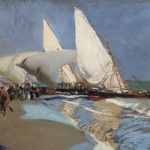 Joaquin Sorolla, La Playa de Valencian (The Beach at Valencia), 1908, oil, 20 x 26.