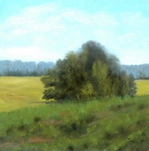 Jamie Kirkland, Spring Green I, oil, 20 x 20.