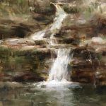 Kyle Ma, Dingman’s Creek Cascades, oil, 18 x 14.