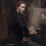 Joshua LaRock, Self-Portrait, oil, 18 x 14.